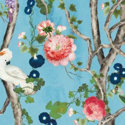 Empress Wallpaper • Romantic Wallpaper • Floral Wallpaper • Chinoiserie Wallpaper • Sky Blue colour wallpaper swatch