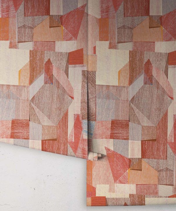 Chimera Wallpaper by Simcox • Color Rust • Abstract Wallpaper • Geometric Wallpaper • rolls