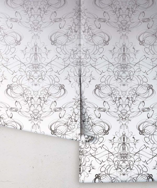 Menna Wallpaper by Simcox • Color black and white • Contemporary Wallpaper • rolls
