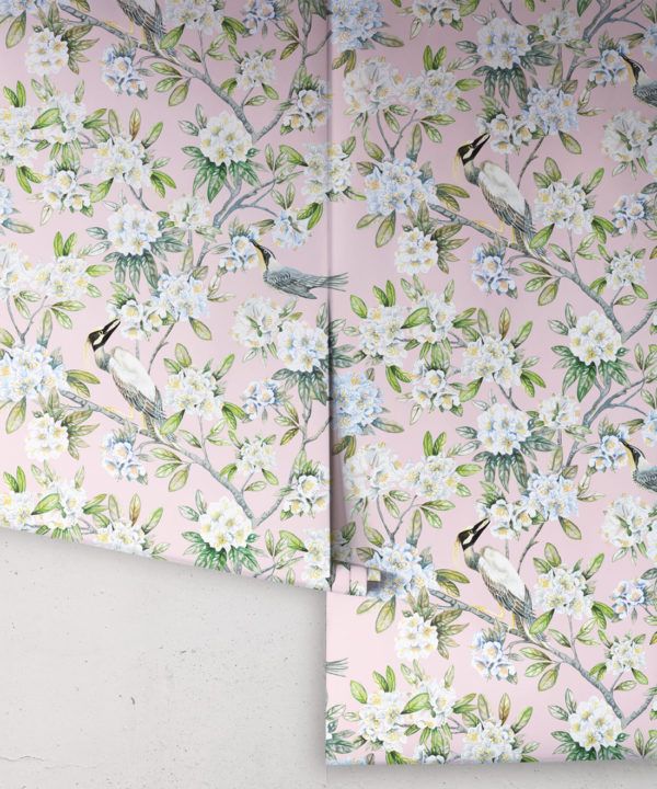 Victoria Wallpaper • Floral Wallpaper • Pink Wallpaper • Rolls