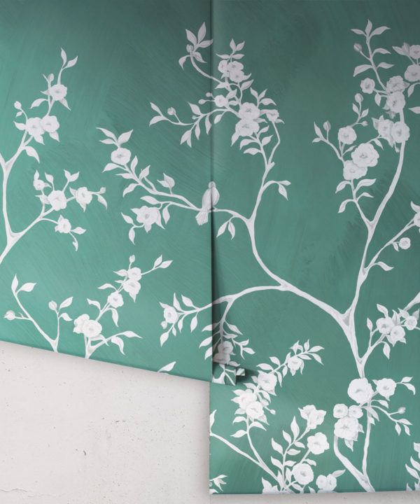 Blooming Joy • Chinoiserie Wallpaper by Danica Andler • Jade Rolls