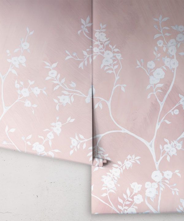 Blooming Joy • Chinoiserie Wallpaper by Danica Andler • Pink Blush Rolls