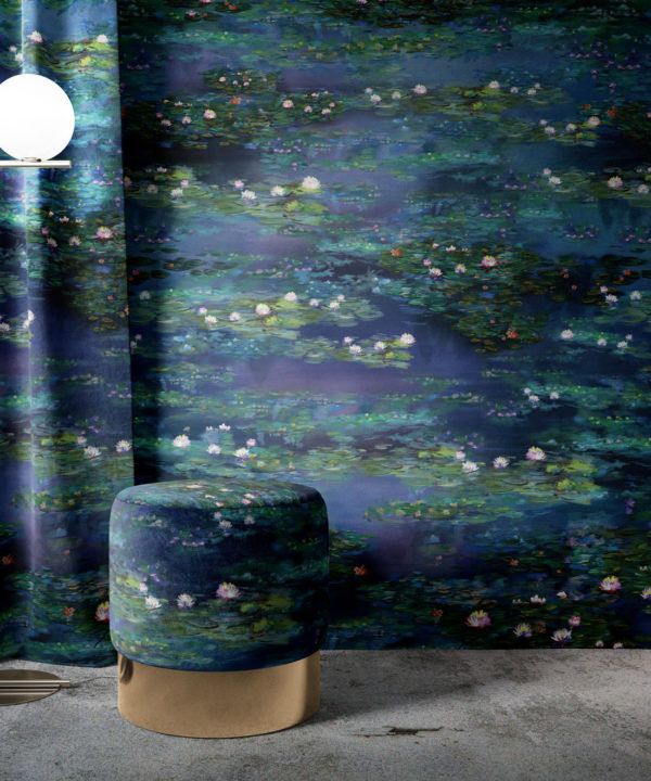 Water Lillies Wallpaper • Abstract Wallpaper • Dreamy Wallpaper • Blue Wallpaper • Insitu