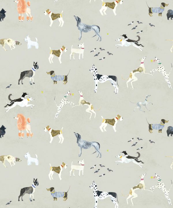 Doggies Wallpaper • Dog Wallpaper • Beige • Swatch