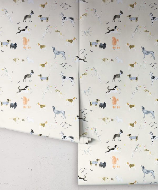 Doggies Wallpaper • Dog Wallpaper • Cream • rolls