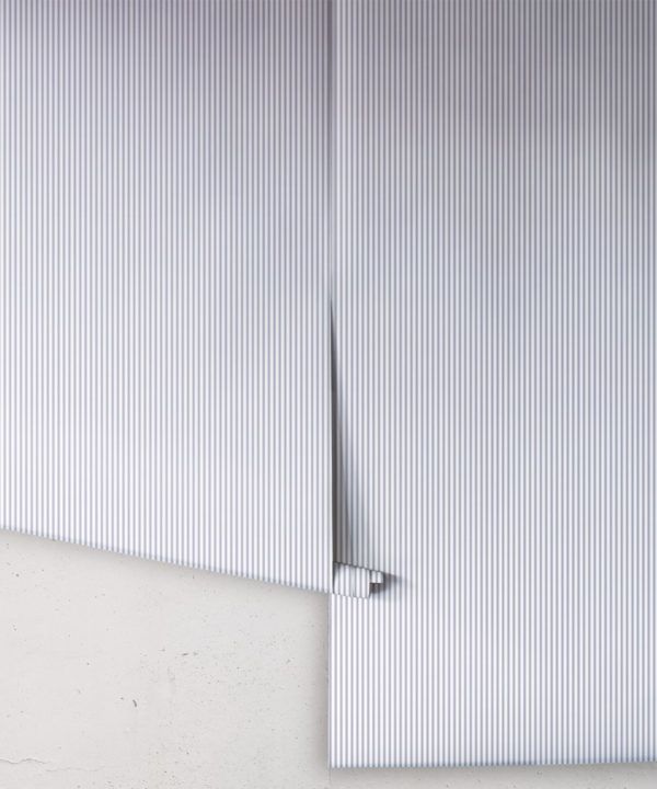 Ticking Stripe Wallpaper • Navy Wallpaper • Rolls