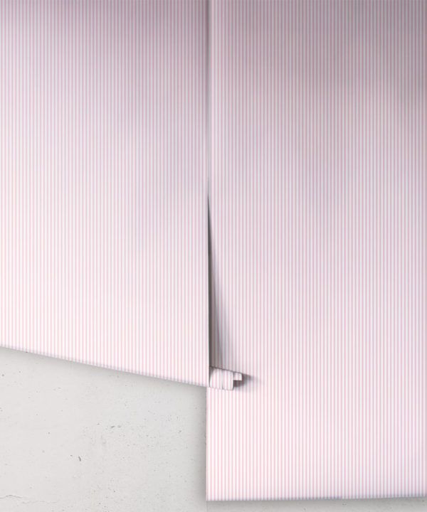Ticking Stripe Wallpaper • Pink Wallpaper • Rolls