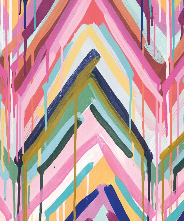 Crossroads Wallpaper • Colourful Painterly Wallpaper • Tiff Manuell • Chevron Wallpaper • Swatch