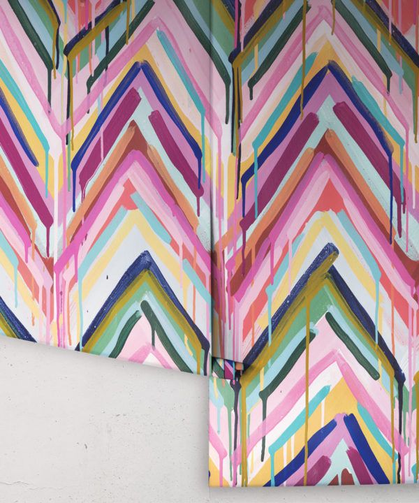 Crossroads Wallpaper • Colourful Painterly Wallpaper • Tiff Manuell • Chevron Wallpaper • Rolls