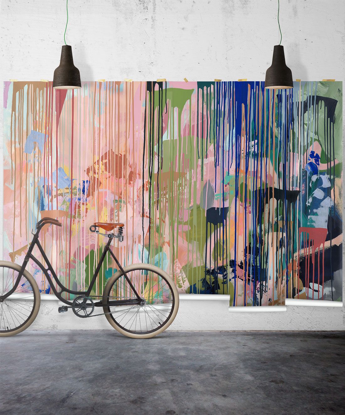 Path Less Travelled Wallpaper Mural • Colourful Painterly Wallpaper • Tiff Manuell • Abstract Expressionist Wallpaper • Insitu