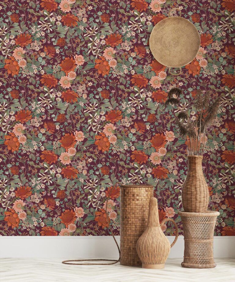 Bouquet Wallpaper • Australian Flora Wallpaper • Milton & King UK