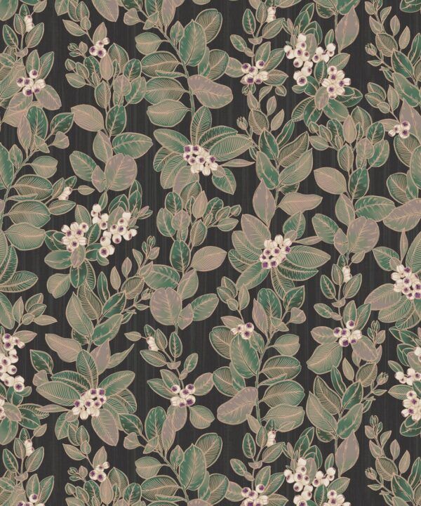 Eucalyptus Wallpaper • Eloise Short • Vintage Floral Wallpaper • Granny Chic Wallpaper • Grandmillennial Style Wallpaper • Pebble • Swatch