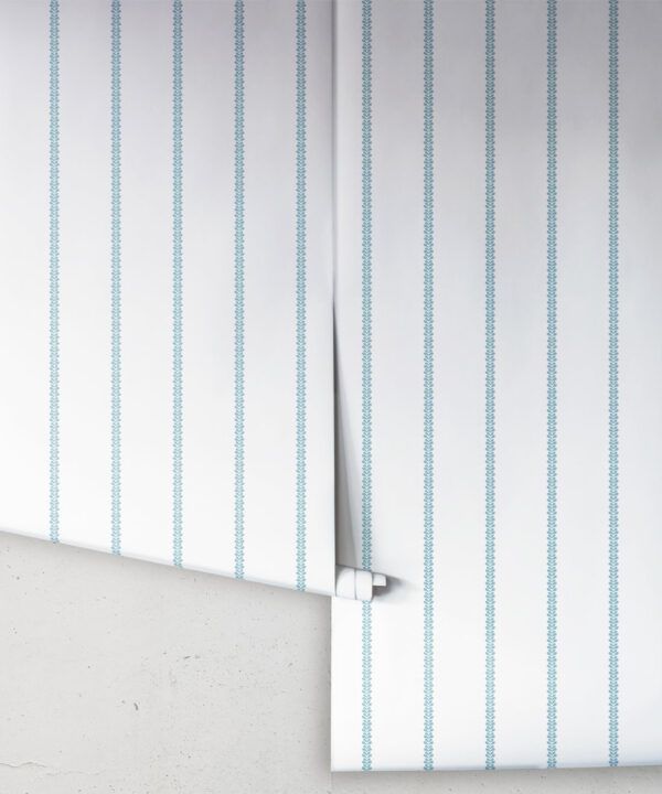 Chemin Wallpaper • Striped Wallpaper • Powder Blue • Rolls