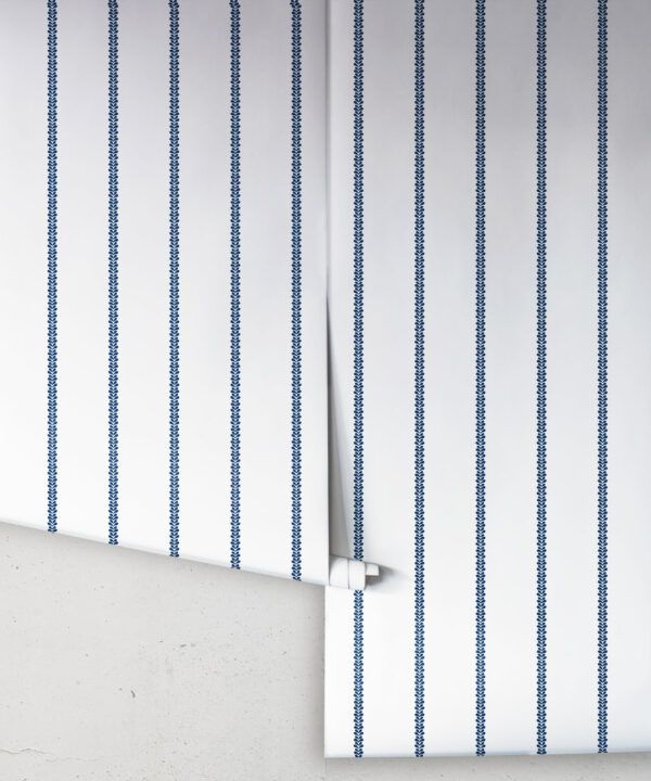 Chemin Wallpaper • Striped Wallpaper • Royal Blue • Rolls