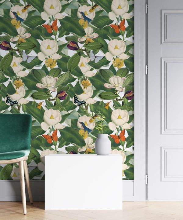 Magnolia Bloom Wallpaper • Floral White Magnolias • Insitu