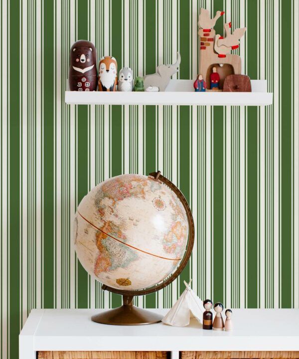 Maynard Wallpaper • Dianne Bergeron • Stripe Wallpaper • Olive • Insitiu
