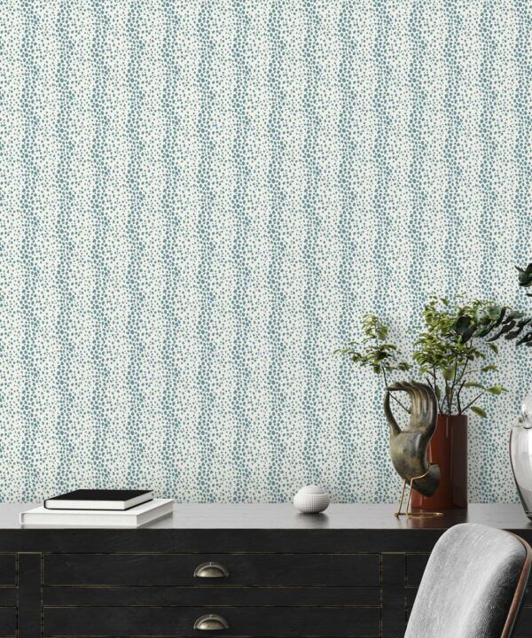 Park Avenue Petite Wallpaper • Dianne Bergeron • Animal Print Wallpaper • Animal Spots Wallpaper • Sea Glass • Insitu