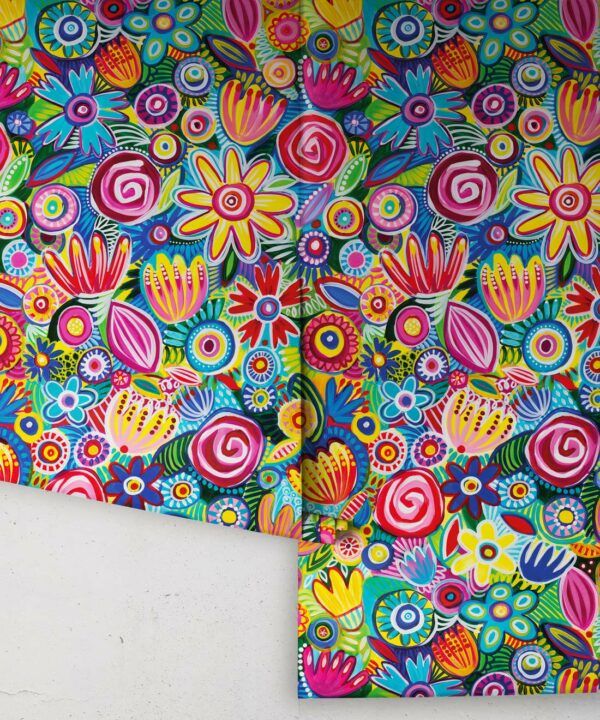 Colour Collaboration Wallpaper • Colorful Floral Wallpaper • Roll