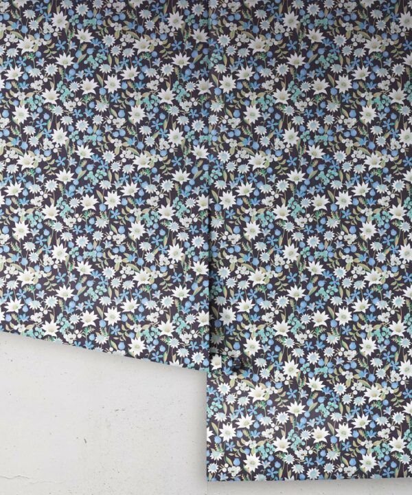 Flannel Flowers Wallpaper • Blue Wallpaper • Rolls