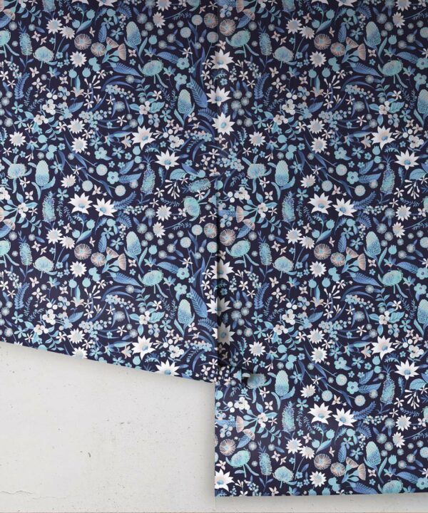 Forest Floral Wallpaper • Blue • Rolls