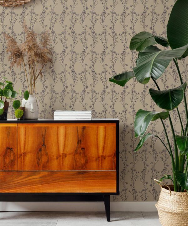Astrantia Wallpaper • Hackney & Co. • Sand • Insitu