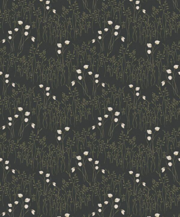 Cotton Grass Wallpaper • Hackney & Co. • Forest Green • Swatch