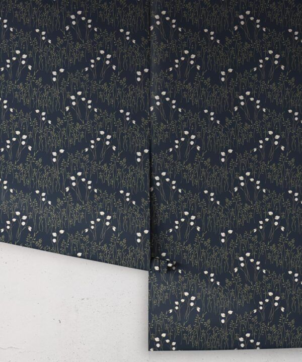 Cotton Grass Wallpaper • Hackney & Co. • Indian Blue • Roll