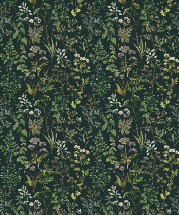 Herbarium Wallpaper • Hackney & Co. • Green • Swatch