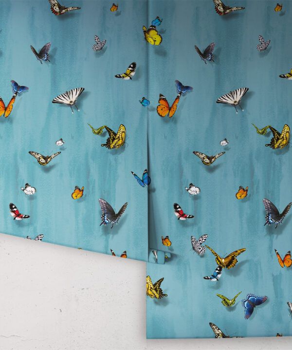 Papilio Wallpaper • Butterfly Wallpaper With Butterflies • Robin Blue • Roll