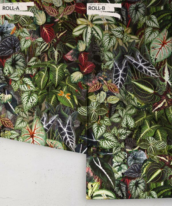 Verde Wallpaper • Green Leaf Wallpaper • Botanical Wallpaper • Night • Roll