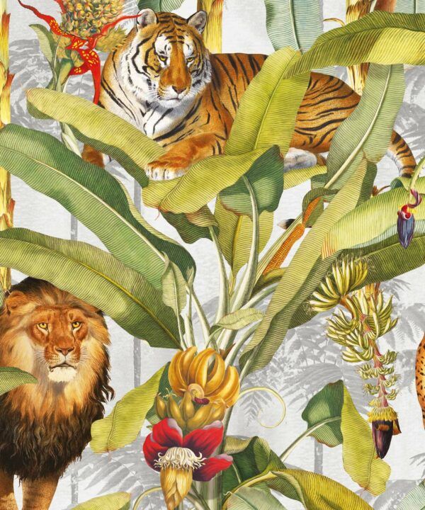 Felis Wallpaper • Animal Wallpaper with Lions, Tigers & Leopards • Canvas • Swatch