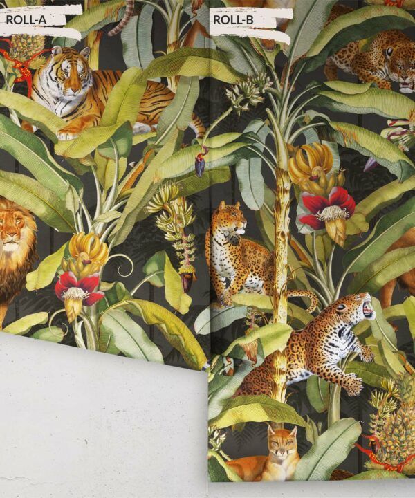 Felis Wallpaper • Animal Wallpaper with Lions, Tigers & Leopards • Night • Roll