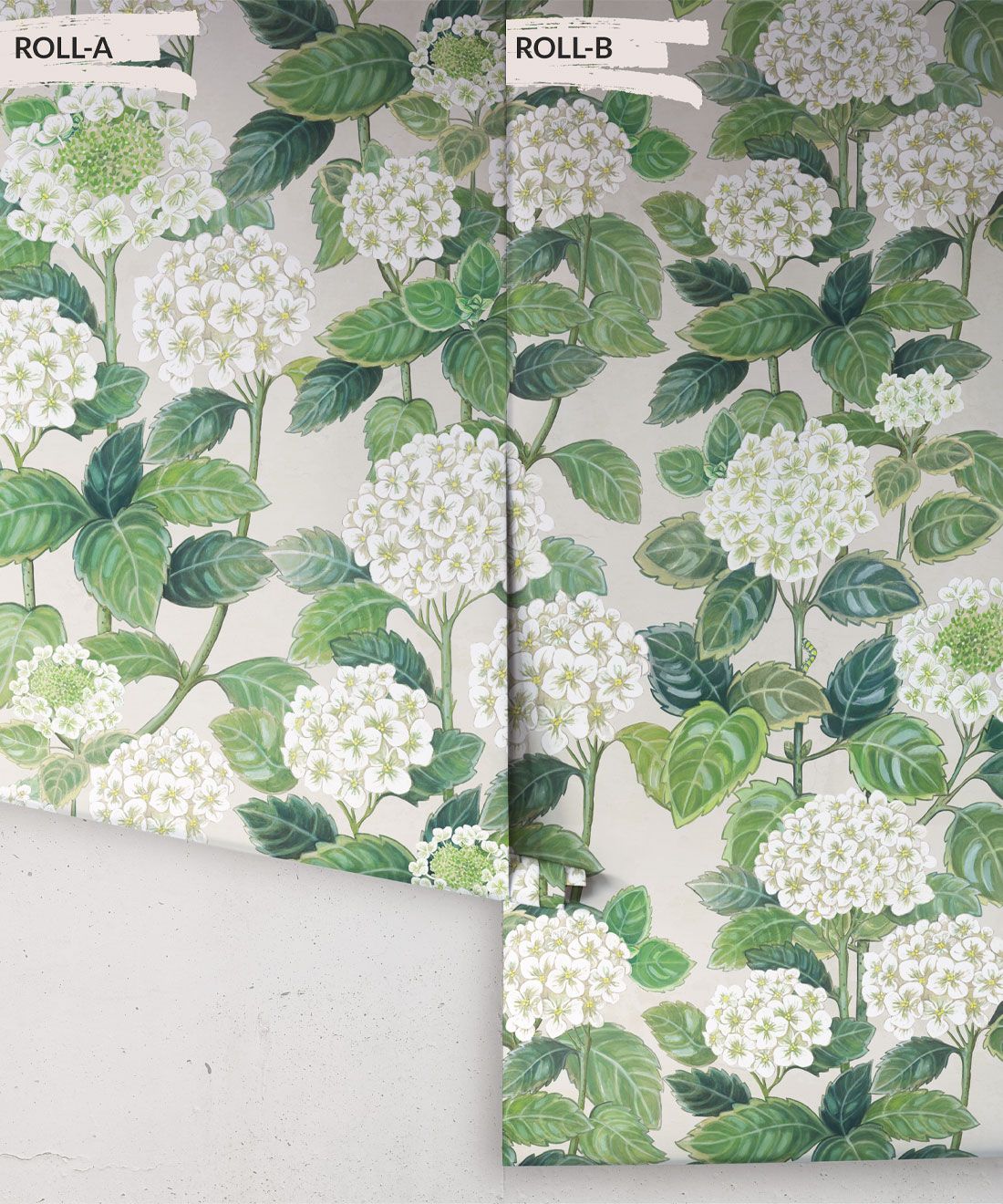 Hydrangea Garden Wallpaper • Beige • Rolls