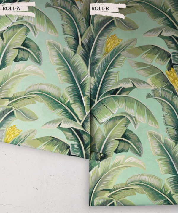 The Great Shalimar • Banana Leaf Wallpaper • Green • Rolls