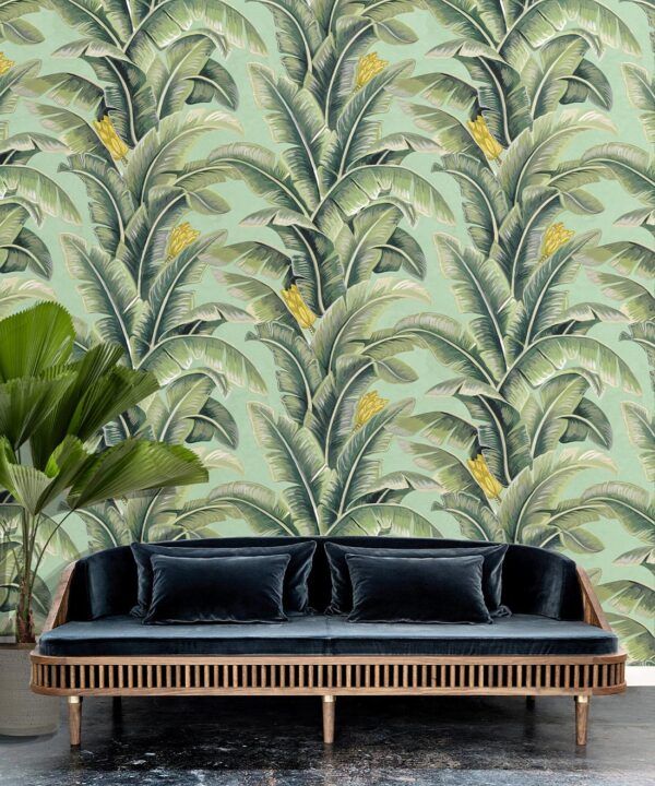 The Great Shalimar • Banana Leaf Wallpaper • Green • Insitu