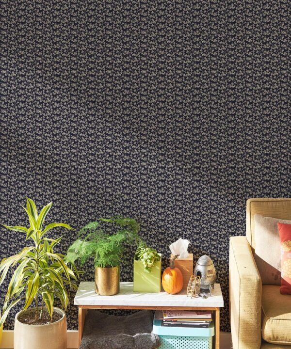 Seed Scattering Wallpaper • Hackney & Co. • Navy • Insitu