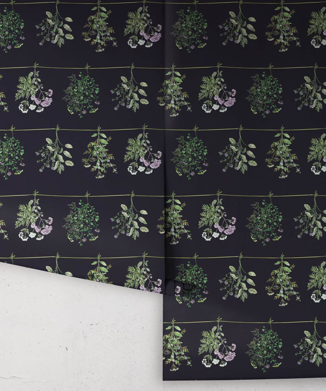 Dried Herbs Wallpaper • Hackney & Co. • Navy • Roll