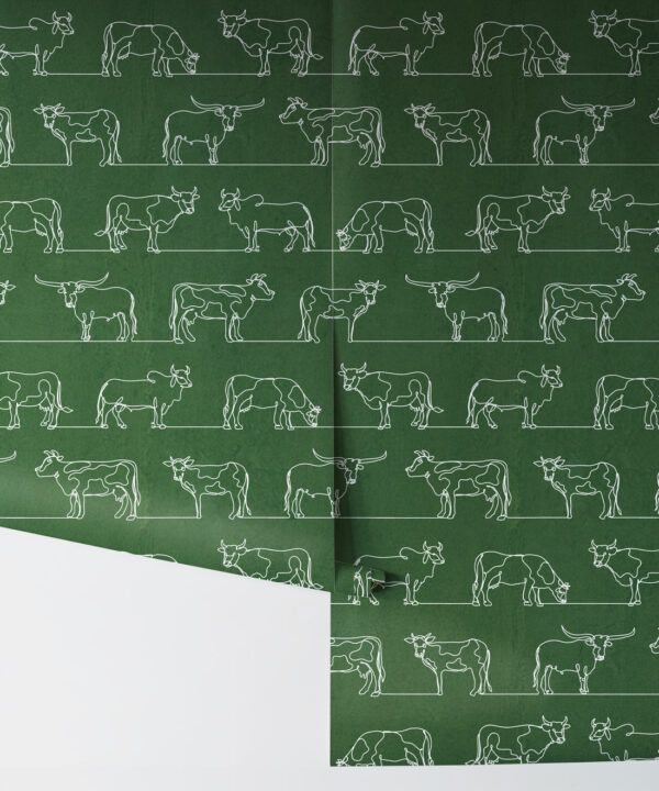 The Herd Wallpaper • Cow, Cattle, Farm Animals • Green • Rolls