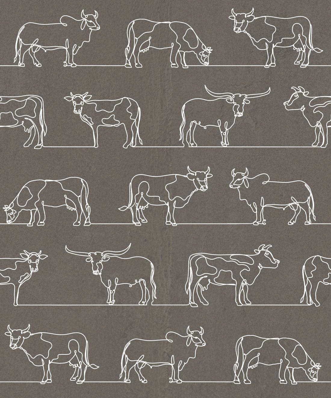 The Herd Wallpaper • Cow, Cattle, Farm Animals • Stone • Swatch