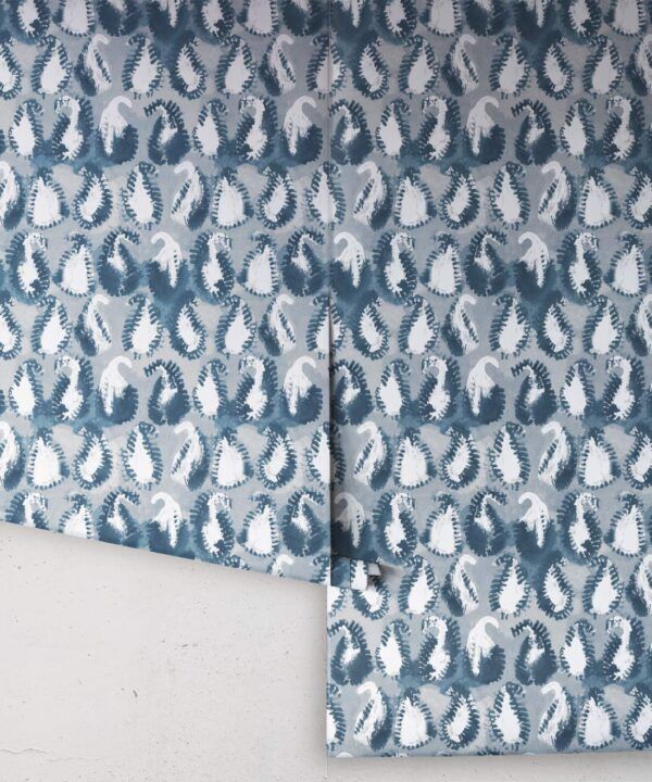Shibori Paisley Wallpaper • Shibori • Indigo • Rolls