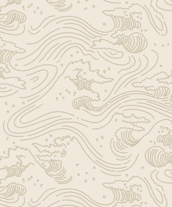 Pororoca Wave Wallpaper • Neutral • Swatch