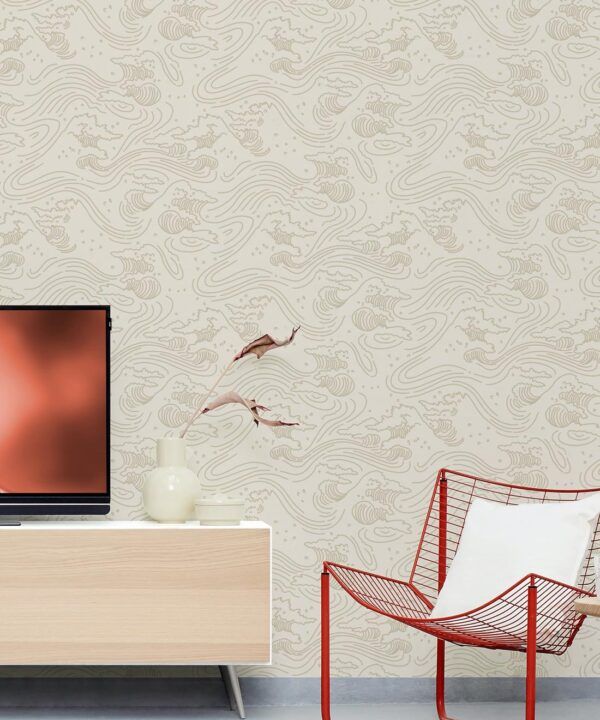 Pororoca Wave Wallpaper • Neutral • Rolls