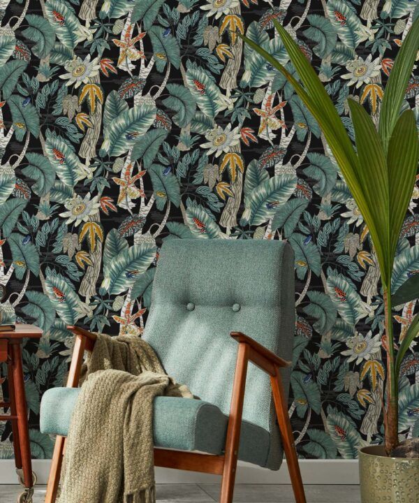 Amazonian Frogs Wallpaper • Tropical Leaves Wallpaper • Jacqueline Colley • Insitu