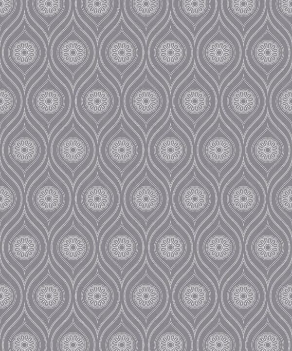 Retro Pop Wallpaper • Geometric • Mid Grey • Swatch