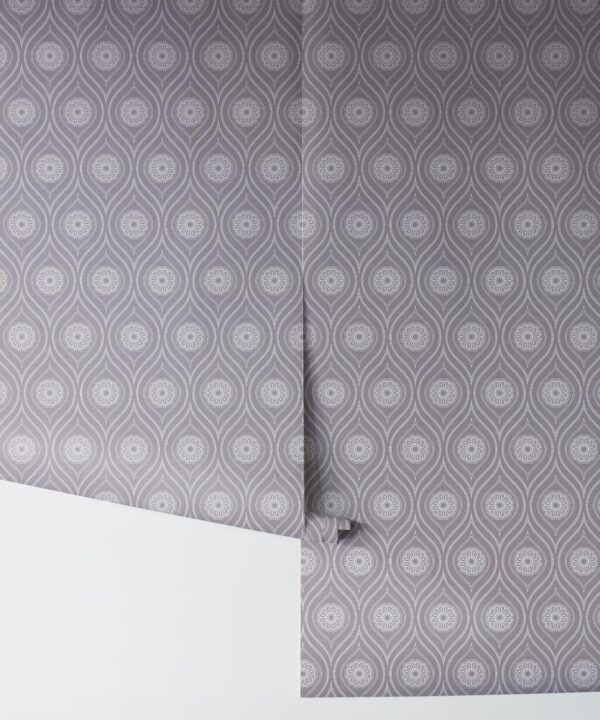 Retro Pop Wallpaper • Geometric • Mid Grey • Rolls