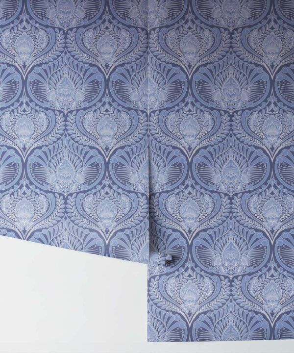 Baroque Fusion Wallpaper • Ornate Luxurious • Blue • Insitu