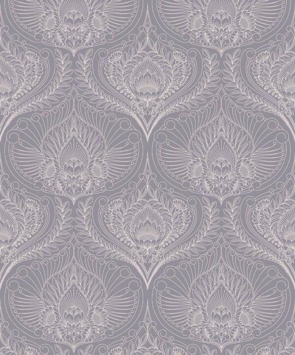 Baroque Fusion Wallpaper • Ornate Luxurious • Grey • Swatch