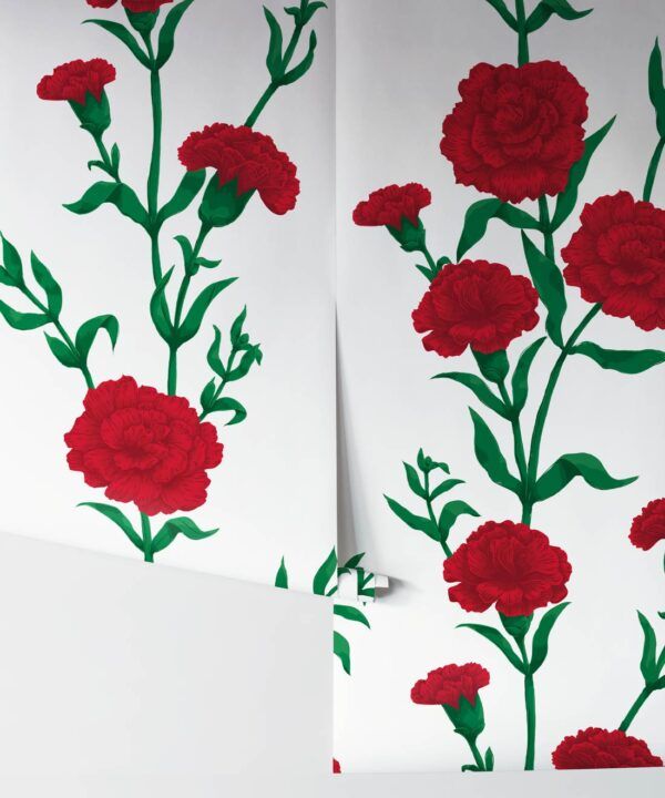 What In Carnation Wallpaper • Floral Wallpaper • Miranda Merlot • Rolls