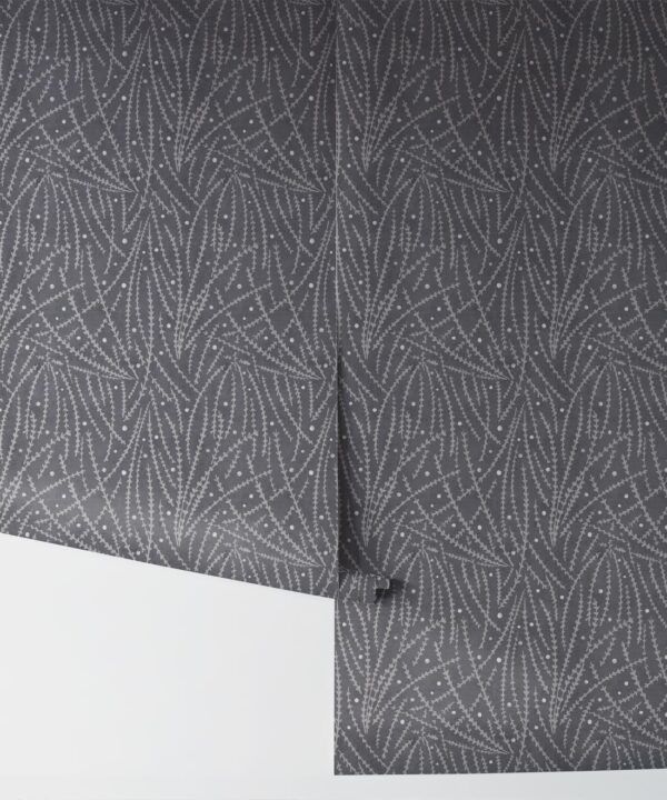 Brush Wallpaper • Floral Wallpaper • Gray • Rolls