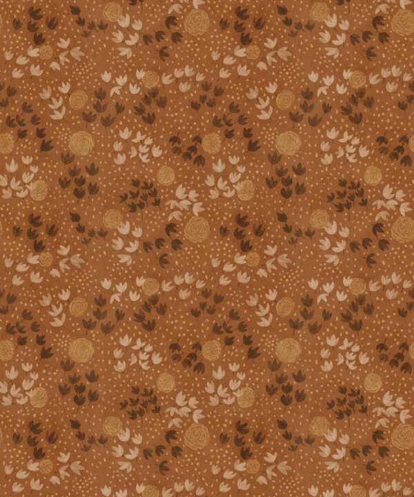 Dainty Wallpaper • Floral Wallpaper • Brown • Swatch